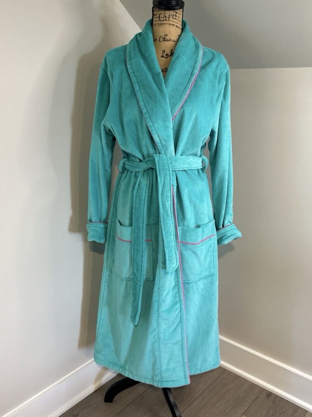 Lilly Pulitzer Palm Beach Cee Zee Robe Terry cloth Bliss Blue L/XL NWT